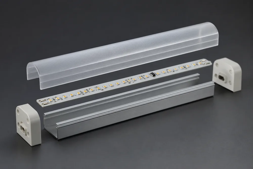Boîtier de tube LED T10 avec couvercle PC et base en aluminium 6063 pour assemblage d'éclairage OEM en 2026